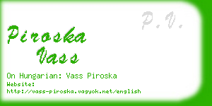 piroska vass business card